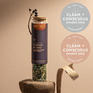 Rancho Relaxo jar with its 2025 Clean and Conscious Awards badges